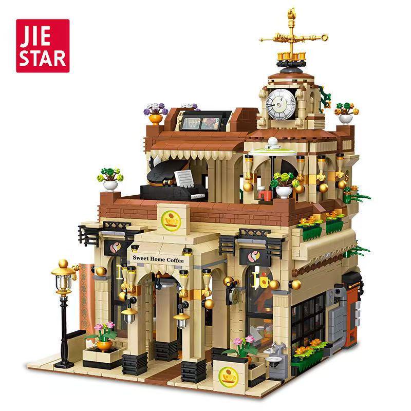 Jie Xing 89120 Cafe Building Blocks with QR Code Light Strip - Compatible Educational Toy for Small Particle Models