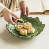 Niche Ceramic Flower-Shaped Fruit Plate, Exquisite Lotus Plate, Household Fruit Plate, Dim Sum Plate, Restaurant Plate