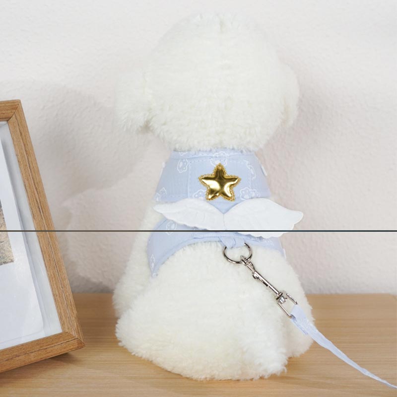 Cat Dog Harness Necklace Leash Collar Pet Items Accessories Kawaii Angel Wing Vest Harness For Dogs Cats Personalized Supplies