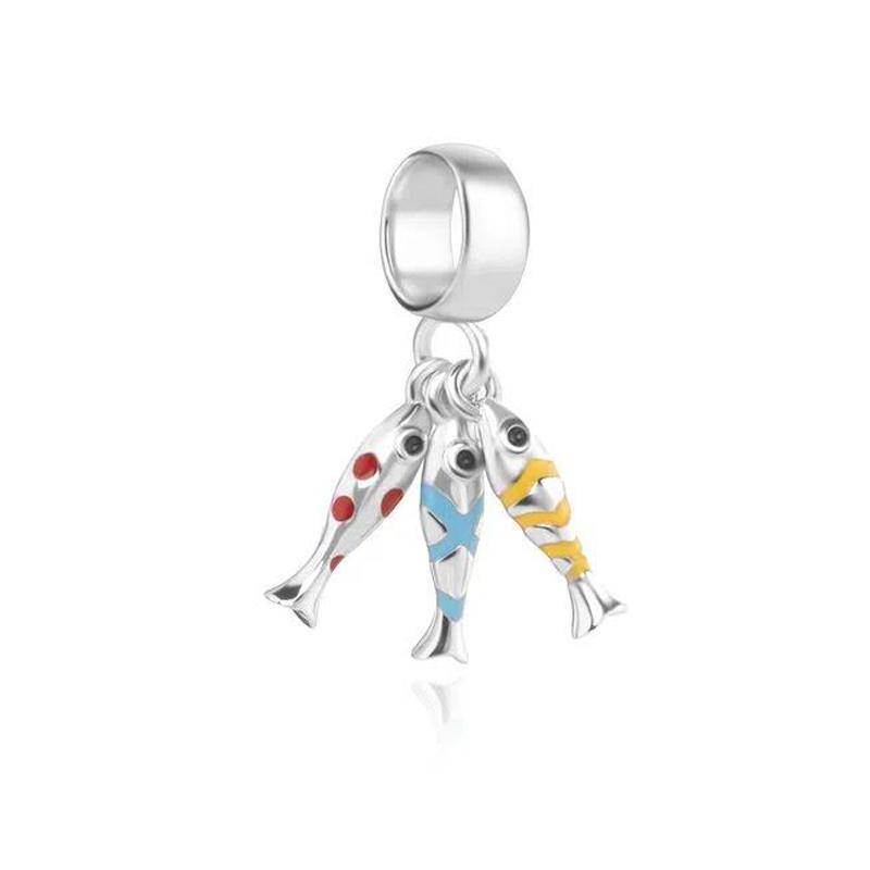 New 925 Silver Charm Fit Bracelet Accessories Women Jewelry Blue Ocean Series Mermaid Sea Shell Octopus