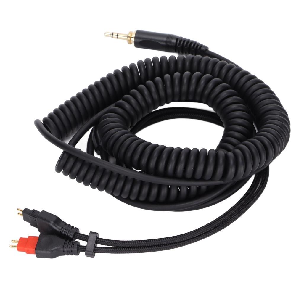 Plug and Play Spring Wire Flexible Stereo Jack Cable for HD660s HD650 HD600 HD580 Daily Use