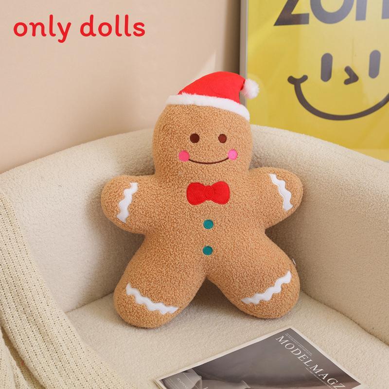 Gingerbread Man Snowman Christmas Tree Plush Daoll Pillow For Holiday Decor And Gift