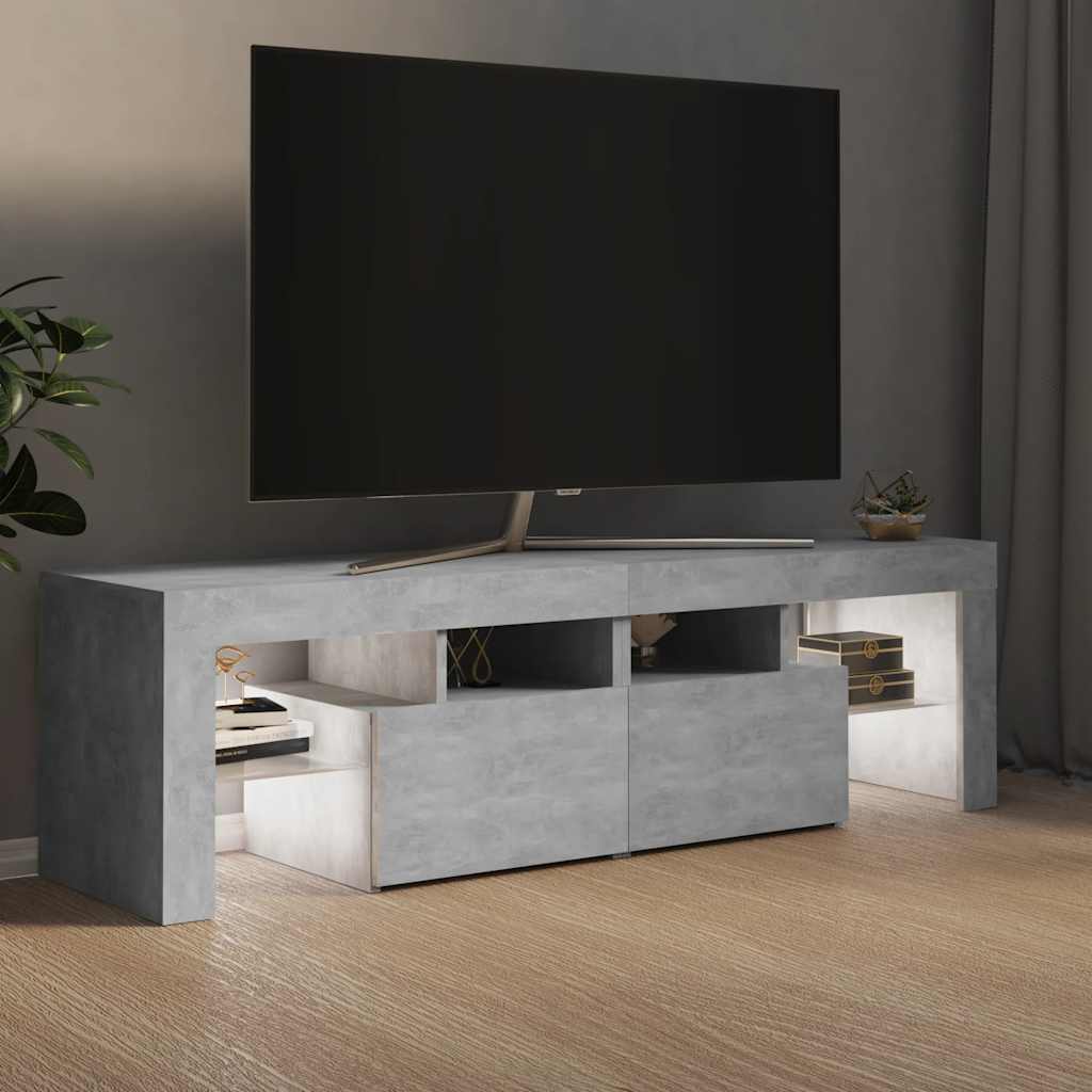 TV Cabinet with LED Lighting Concrete Grey 140 x 36.5 x 40 cm