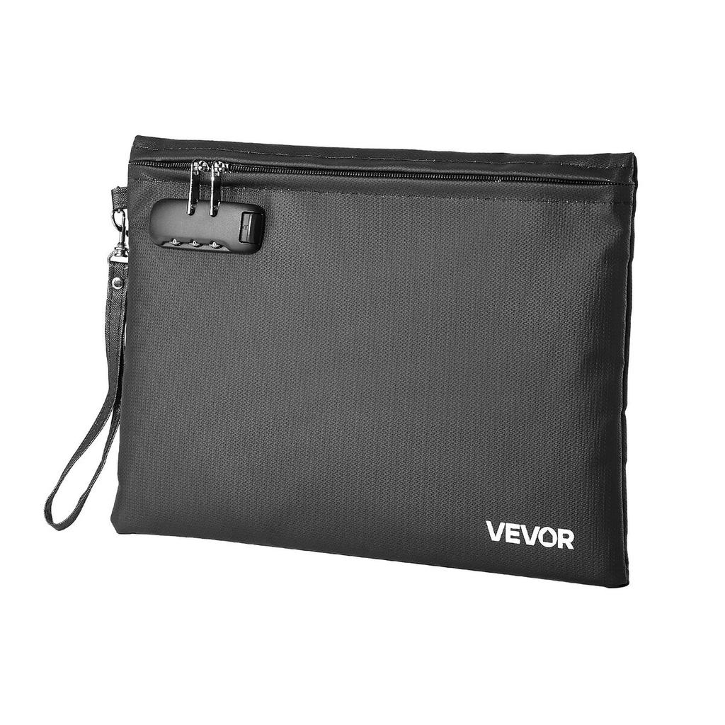 Fireproof Document Bag, 1000 Heat Insulated Fireproof & Waterproof Bag with Lock, Portable File Storage Security Organizer Home Office Travel Use, for