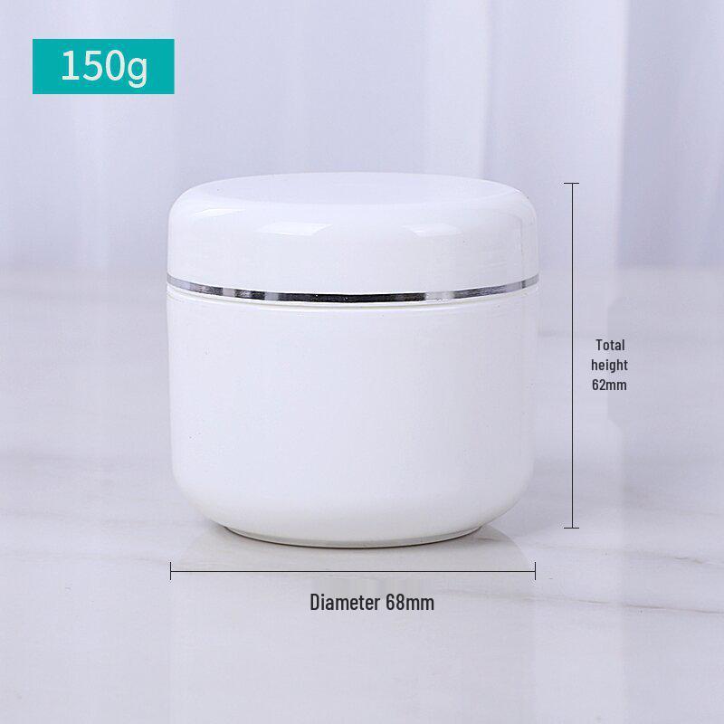 Auf Lager 20g Weiße Cremeschachtel mit Silberrand und Dichtung, 250g Kosmetik-Reiseglas