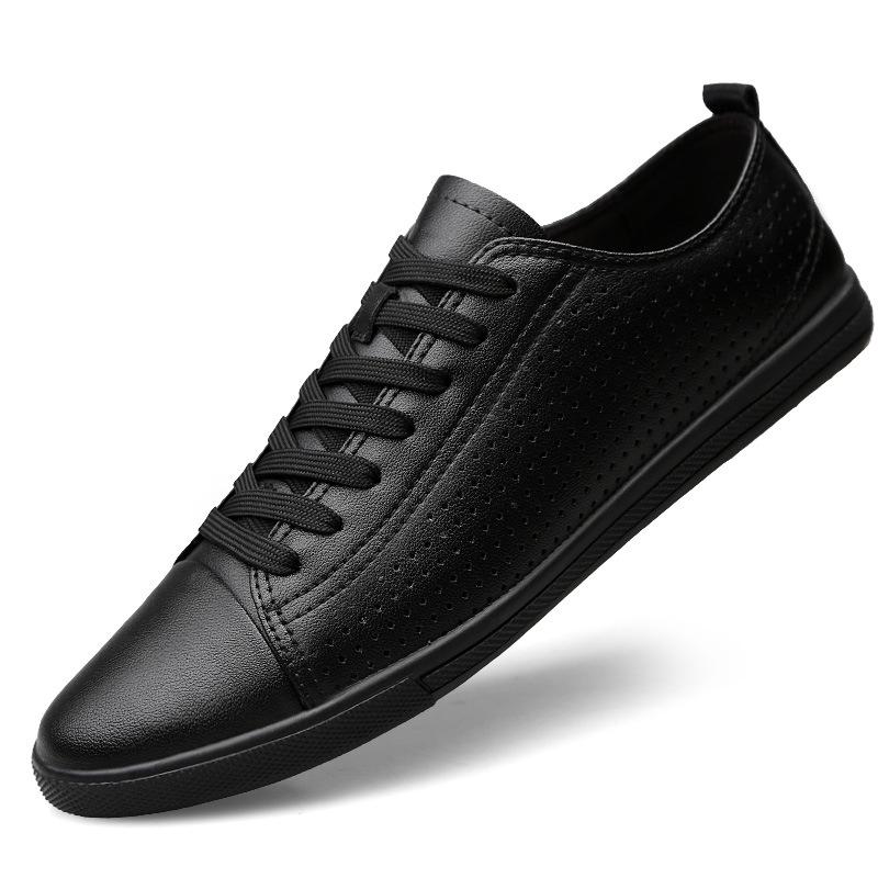 

White shoes men new breathable white shoes men s shoes versatile board shoes flat leather shoes 46