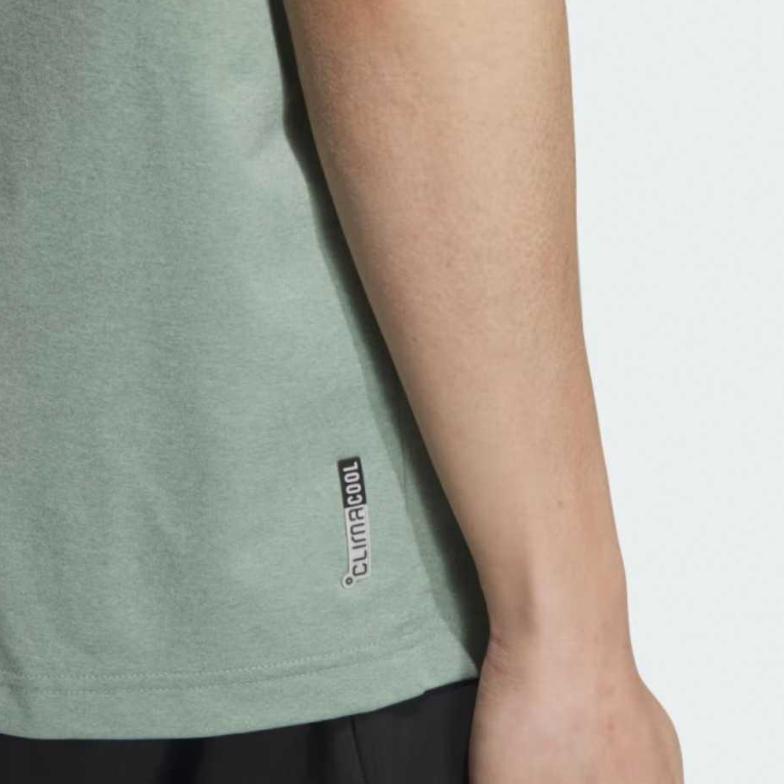 Adidas SS25 Minimalist Quick-Dry Cool Fashion Soft Versatile Short Sleeve T-Shirt Men Tops Green KC3092