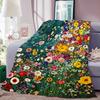 Beautiful Flowers Print Flannel Blanket,Soft Warm Throw Blanket Nap Blanket For Couch Sofa Office Bed Camping Trave Blanket Gift