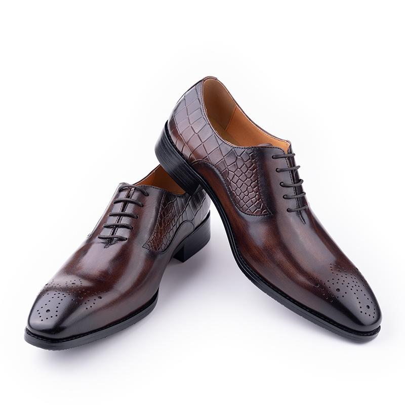 Fashion YAOLIDA Men Shoes Top Layers Leather Handmade Wedding Office Business Dress Footwear Latest Design Oxfords Preminum Leather Shoe