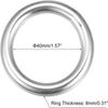 2pcs 304 Stainless Steel Round Ring  Handbags, Belts, Ornamental Designs, Shop and Farm, Crafts