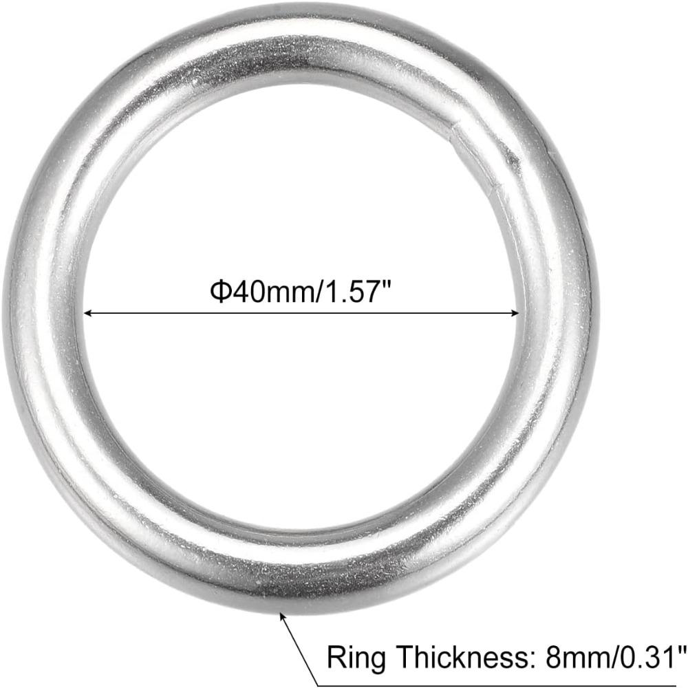 2pcs 304 Stainless Steel Round Ring Handbags, Belts, Ornamental Designs, Shop and Farm, Crafts