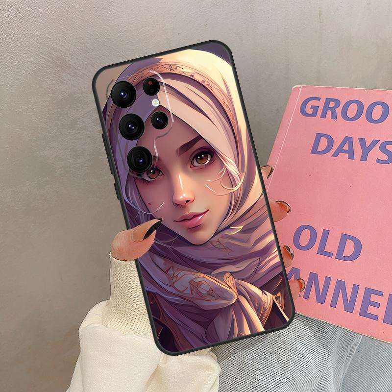 Muslim Arabic Hijab Girl Case For Samsung Galaxy S25 Ultra S20 S21 S22 S24 S23 Ultra S9 S10 Plus S25 FE Cover Coque