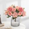 Artificial Ers With Hydrangea Silk Fake Ers 1 Bouquets For Home Wedding Decoration Table Centerpiece, Faux Peonies 