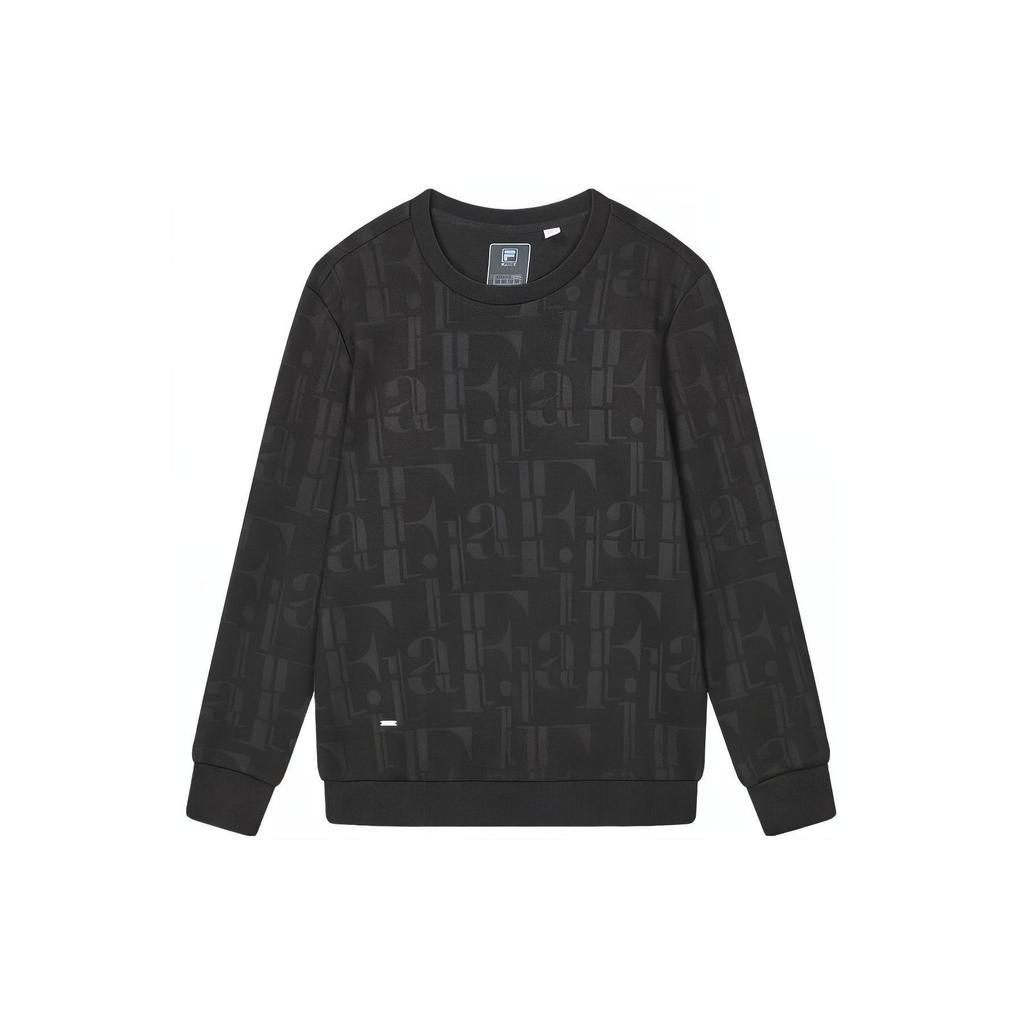 Fila All Over Print Casual Pullover Sweatshirt Men Sweatshirt Black F11M412203F-BK