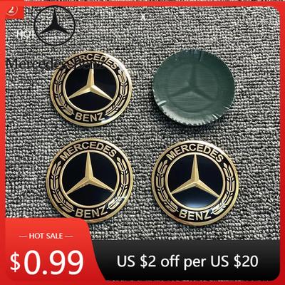 Car Sticker New 2025 For Mercedes Benz 4pcs 3D 56mm 65mm 75mm For Mercedes Benz Car Emblem Wheel Hub Center Cap Badge Covers Sti