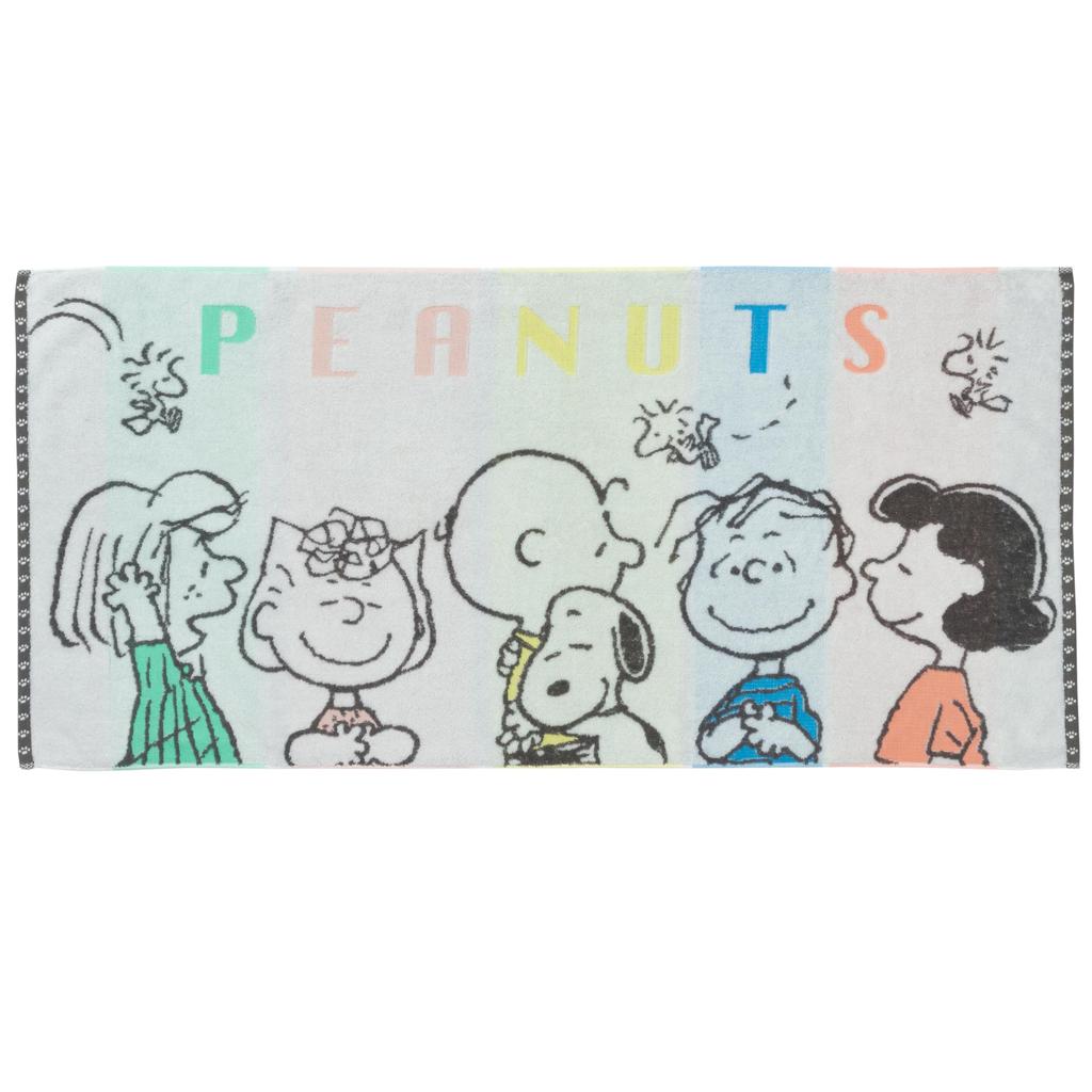 Prosop Nishikawa Snoopy pentru Baie, Curcubeu Colorat, Fabricat în XT14306601, 60x120cm, Lavabil, 100% Bumbac, Fire Răsucite Minim, Gol, Răsucire Minimă