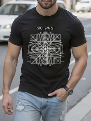 Mogwai Music Graphic Tshirt - Black Cotton Crewneck with ...