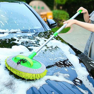 Soft Fleece Microfiber Retractable Car Wash Mop with Long Handle | Scratch-Resistant Mop Cleaning Gloves for Car,Caravans, Homes