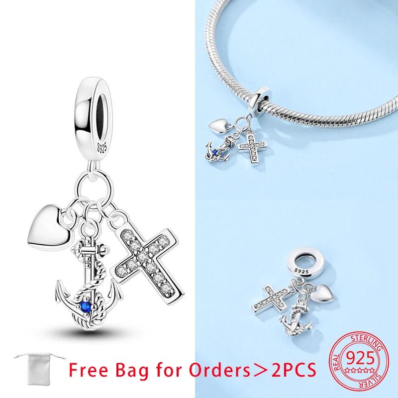 Colorful Zircon Charms Angel Cross Awn Star Beads Original Copper Pendant Fit Diy Diy Bracelet Jewelry Gift For Women