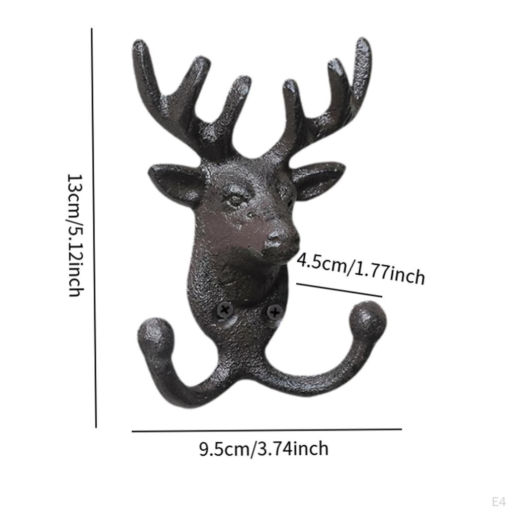 Wandhaken mit Tierkopffigur für Schlüssel, Bademäntel, Kleiderbügel, Badezimmer, Küche, rustikal