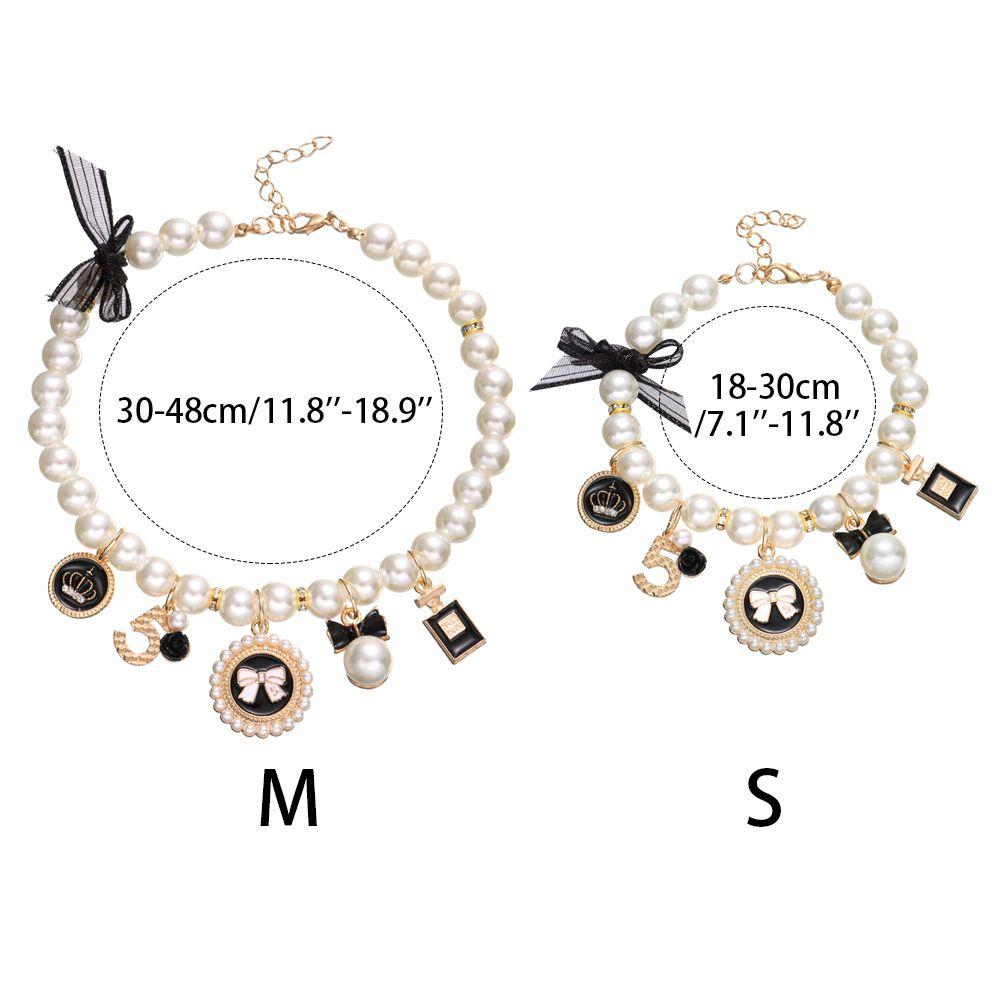 Pet Products Cute Collar Cat Jewelry Dog Cat Princess Bow Adjustable Pet Pearl Collar