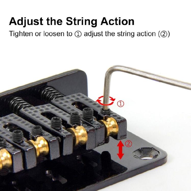 Electric Guitar Fixed Bridge, Zinc Alloy 4 String Guitar Bridge Roller Tailpiece