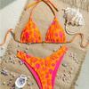 Women S Sexy Split Thong Bikini Swimsuit With Tie