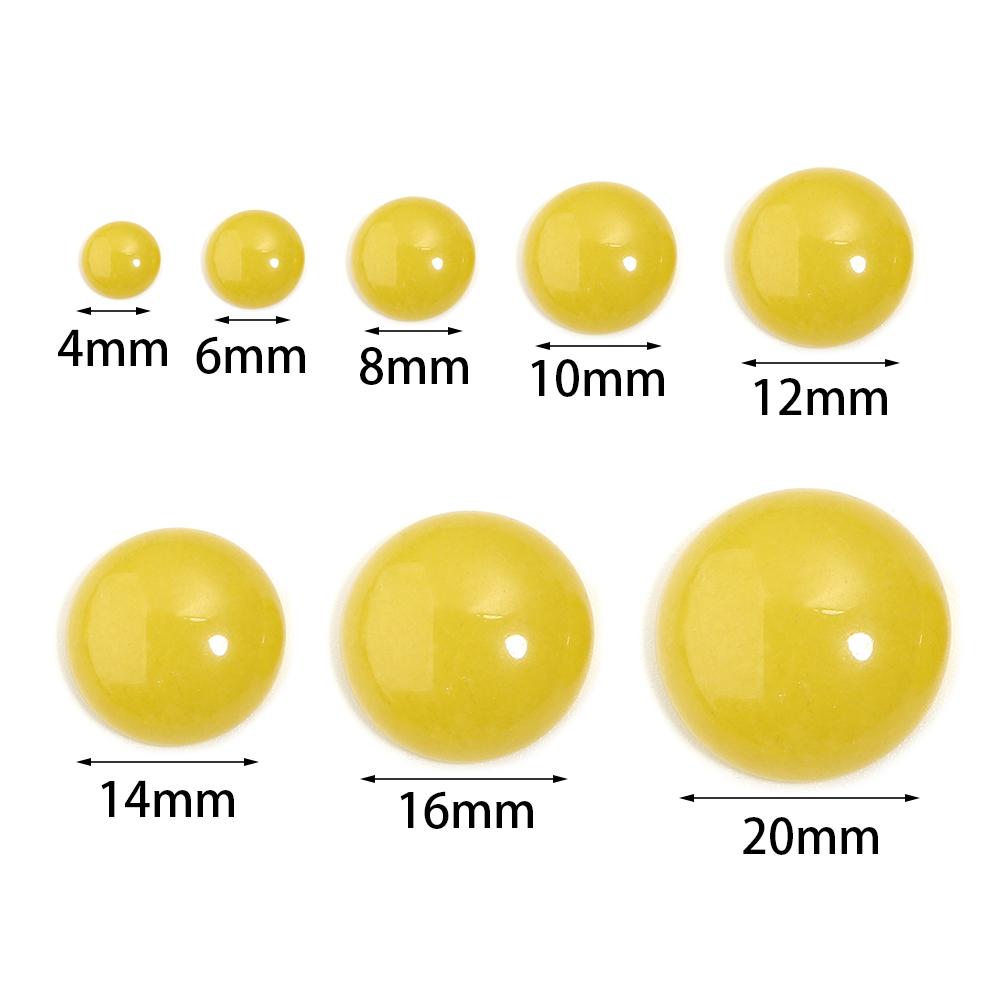 

5/10pcs Lemon Yellow Jade Cabochon 4-20mm Natural Stone Round Flatback Loose Beads For DIY Jewelry Making Pendants Ring Findings 4mm 10pcs жёлтый