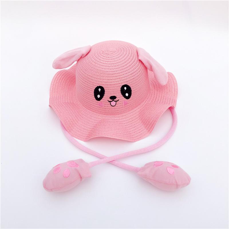Kids Children Cute Cartoon Dance Ears Rabbit  Cap Fisherman Straw Hat