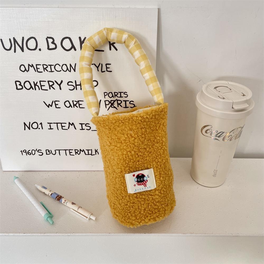 Fashion Protective Cover Water Bottle Bag Plaid Water Bottle Sleeve Portable Insulated Design Bottle Handbag Travel