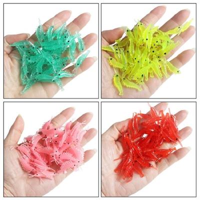 20PCS Simulation Shrimp Swimbaits Baits with Hook Floating Lures Soft Baits Artificial Shrimp Lures Fishing Baits