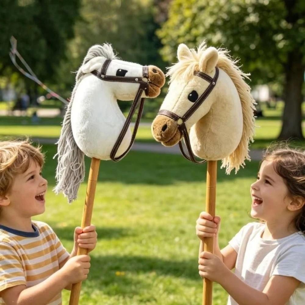 Soft Plush Plush Hobby Horse Kids Pretend Play Hobby Horse Riding Stick  Costume Accessory