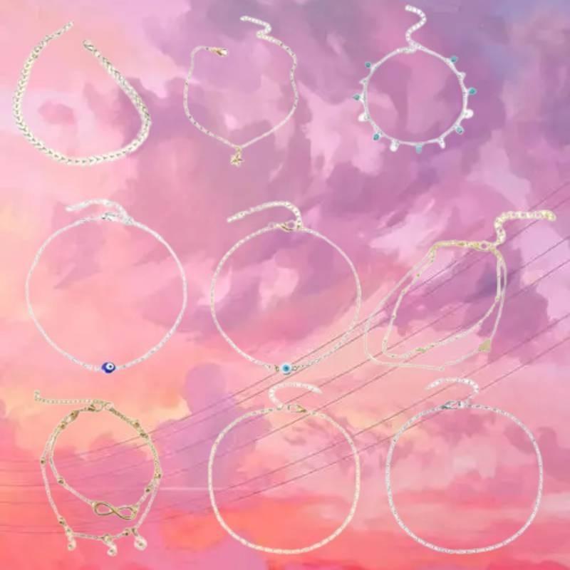 Summer Beach Foot Jewelry Bohemian Arrow Sequin Snake Bone Anklet Independent Packaging