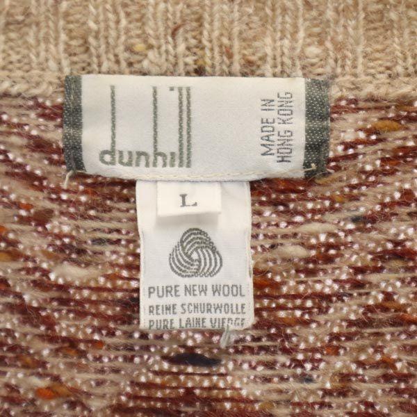 Dunhill 80s vintage Overall handle Long sleeve V-neck wool sweater L knit Men's Used