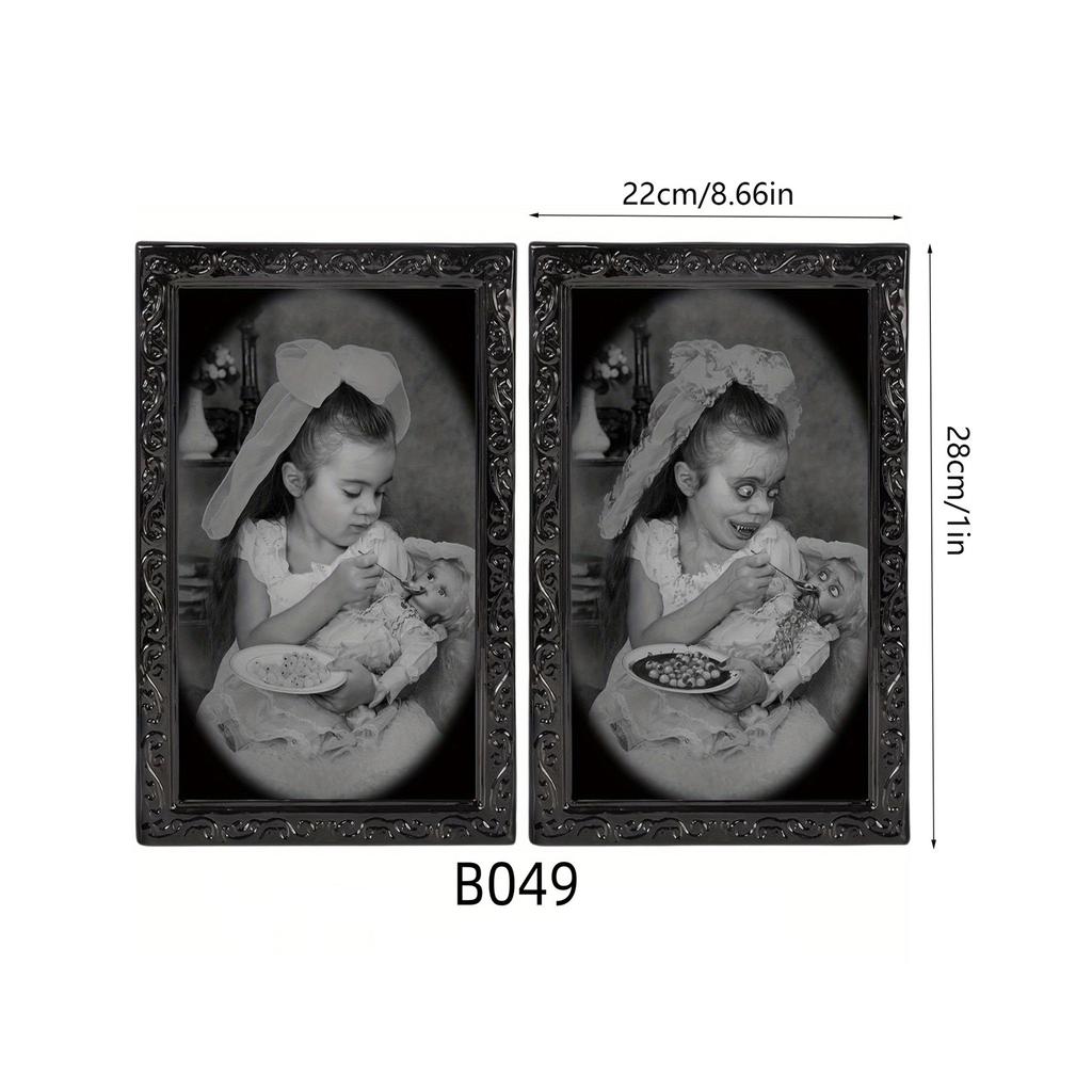 Horror Picture Frame Lens 3d Face Changing Horror Portraiture Haunted Weird Party Supplies Gifts Horror Atmosphere Decor