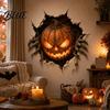 Decorative Decals for Dormitory Halloween Break-in 3D Wall Decals Illusion Effect Spooky Breaking Through Stickers Party Sticker Horror Ghost Witch