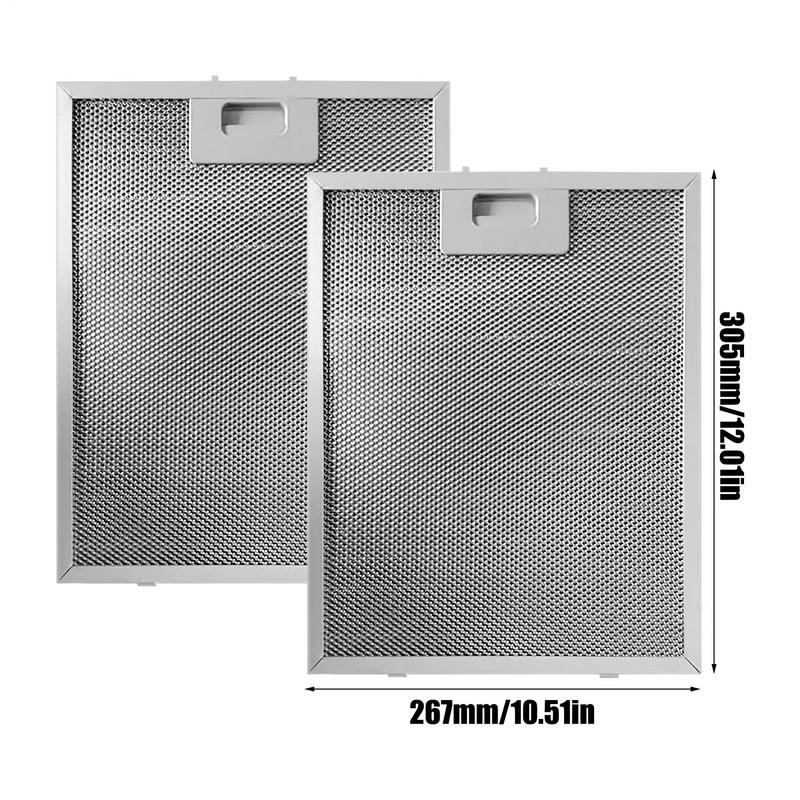 2Pcs aluminum Cooker Hood Filters Metal Mesh Extractor Vent Filter Kitchen Tools for Home Kitchen Restaurant Exhaust System