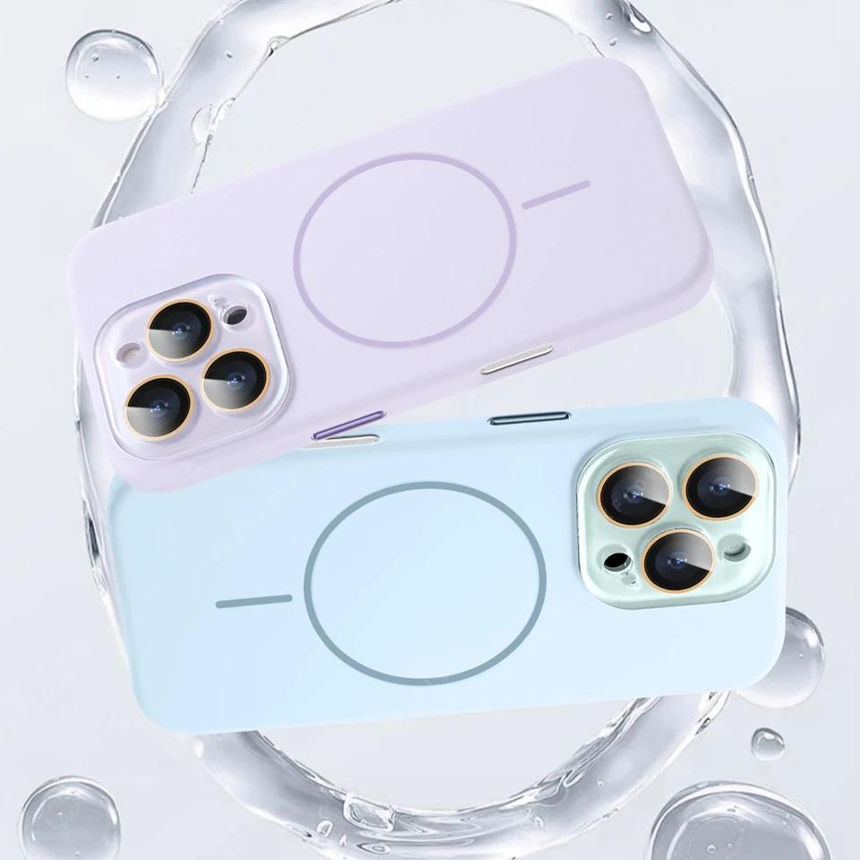 Official Liquid Silicone Magnetic Phone Case For iPhone 16 15 14 13 12 11 Pro Max Plus SE For Magsafe Charge Protector Cover