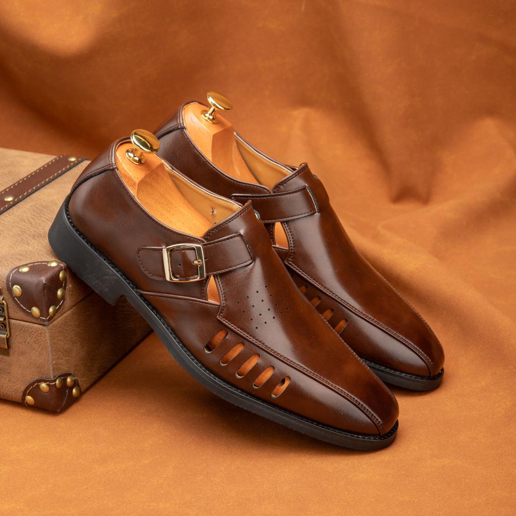 Fashion Italian High-Quality Casual Leather Business Shoes for Mens Fashion Breathable Outdoor Walking Shoes Designer Hollow Out Flats