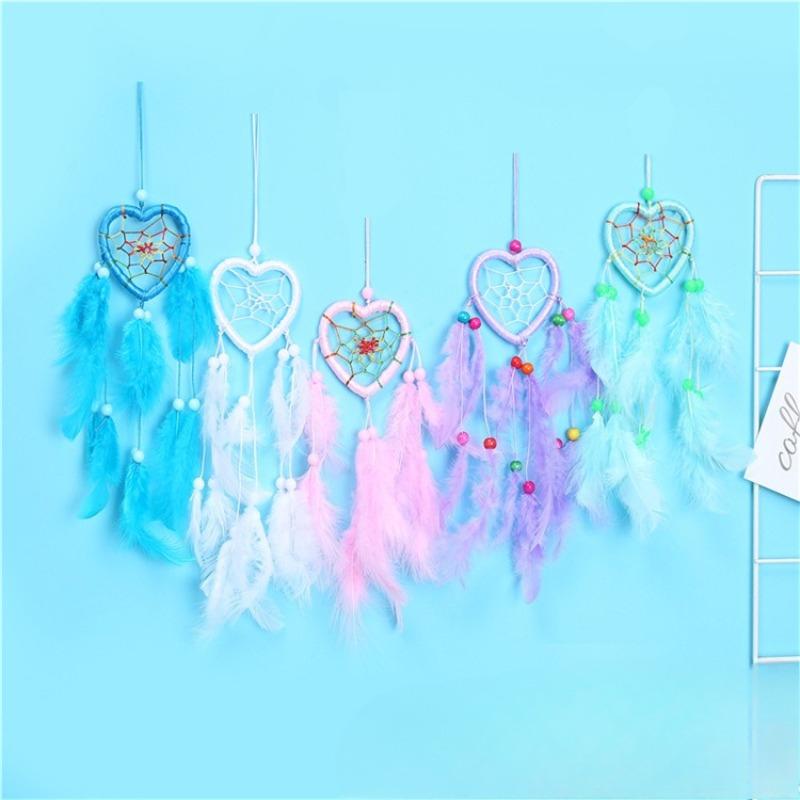Feather Pendant Decoration Ornament Car Pendant Feather Wind Chimes Decor DIY Handmade Dream Catcher Home Dreamcatcher