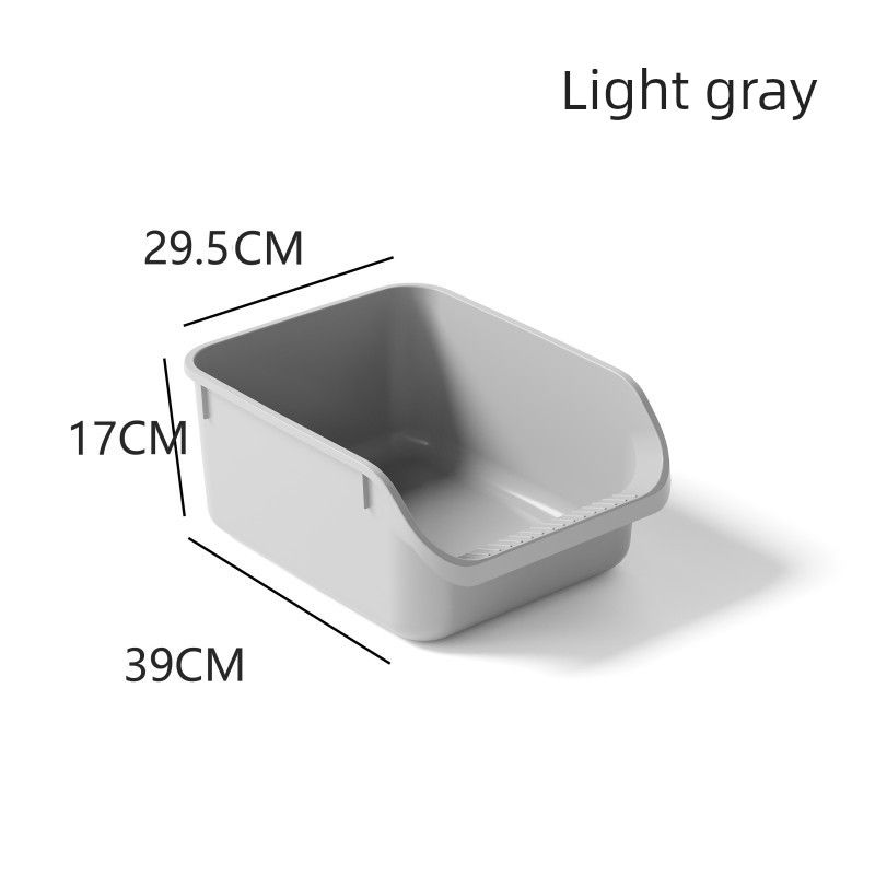 

Litter Box Oversized Semi-Closed Anti-Splash Pad Cat Toilet Closed Huge Cat Poop Basin Deodorizing Filter Pet Supplies Small size gray cat litter shovel