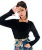 OTHER-worldly Fingerhole Ribbon Shirt [Black Velvet]