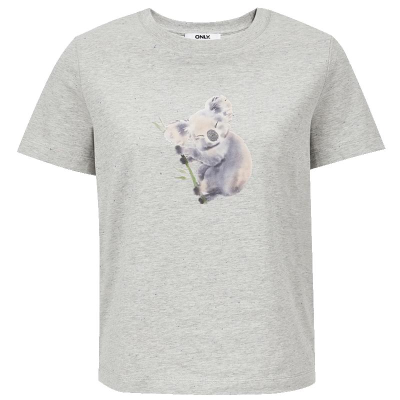 ONLY Women s Animal Print Round Neck Short Sleeve T-Shirt L