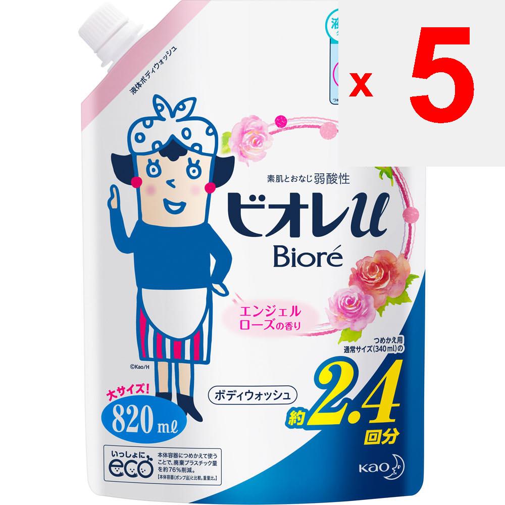 KAO Recharge parfumée Biore u Angel Rose 820 ml Usage général (Bioré II) Savon pour le corps Appliquez une quantité appropriée sur une serviette ou une éponge humide, faites mousser et lavez,
