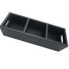 Schwarze Holz-Tee- und Zuckerpackungs-Organizer mit 3 Fächern, Holzkiste für Küchen- und Bürotischablage, Langlebig und Stilvoll