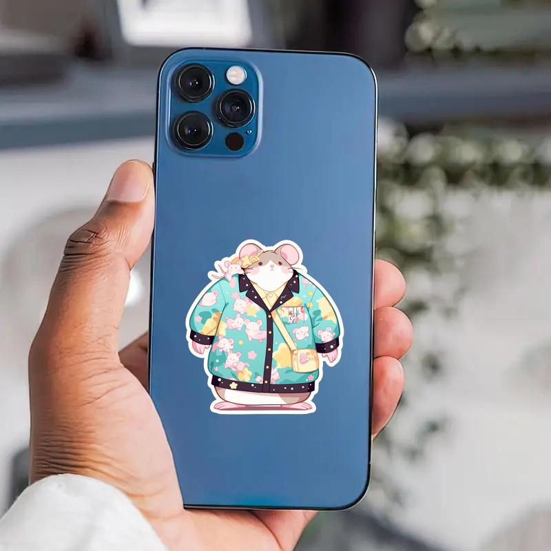 Mouse Wearing Floral Coat Sticker Durable for Laptop, Car, Luggage, Skateboard & More - Perfect for Teens, Adults, Creative Decor & Gifting