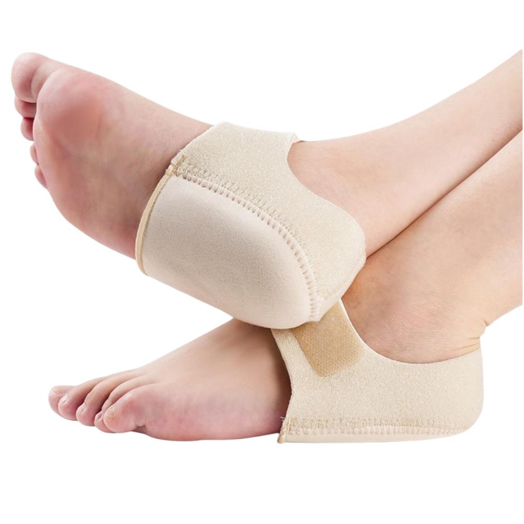 Adjustable Silicone Heel Pads Gel Protective Sock Sleeve Velcro Heel Sleeve With Strap Shock Absorption Relieving Leg Pressure