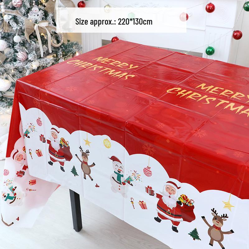 Red Plaid Disposable Christmas Tablecloth for Rectangle Party or Coffee Tables