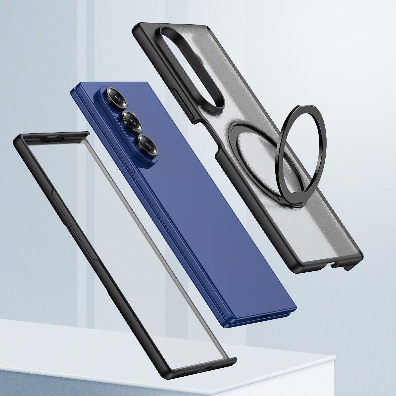 Minimalist 360° Rotating Drop-Proof Case for Samsung Z Fold7: Anti-Scratch PC Hard Cover