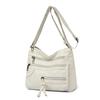 Large Capacity Women's Solid Color Shoulder Bag Multi-Layer Crossbody Bag Multi-Functional Mother Bag